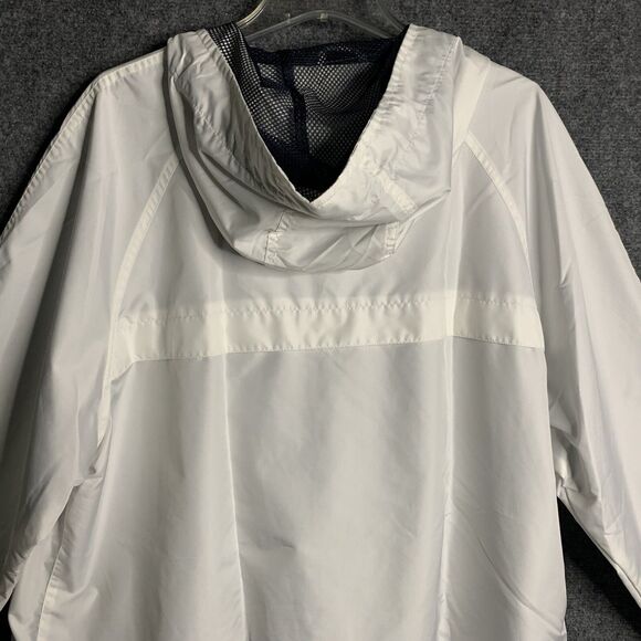 Avenue Sport White Hooded Full Zip Windbreaker Jacket Women 18/20 Zipper Pockets - Picture 11 of 14